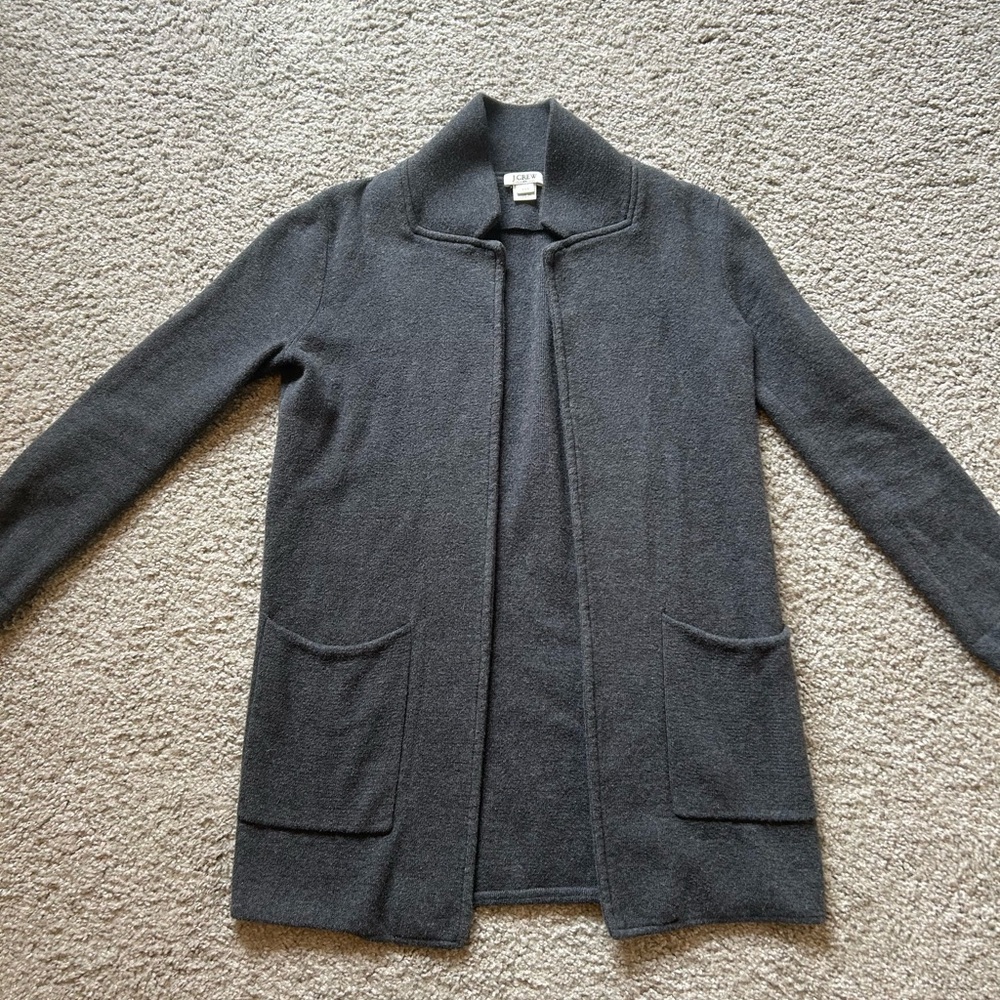Cozy Charcoal Open Front Cardigan